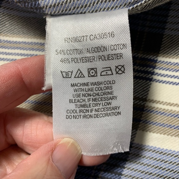 Vans Plaid Button Up Collared Men's Shirt Size S Blue Tan - Picture 10 of 12